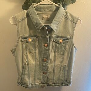 Mango Light Blue Sleeveless Denim Jacket